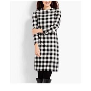Talbots buffalo plaid shift dress women’s size M